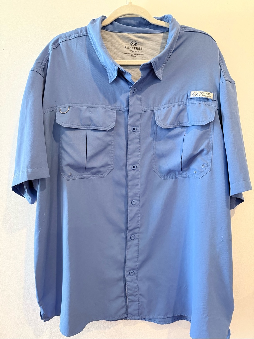 Realtree Short-Sleeve Button Down Shirt - Light Blue